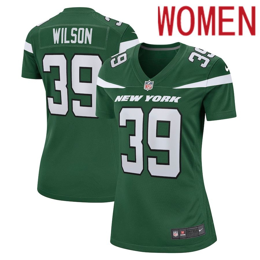 Women New York Jets 39 Jarrod Wilson Nike Gotham Green Game NFL Jersey